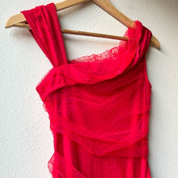 Majorelle Audrina Mini Mesh Dress in Red Size Small - Picture 8 of 14